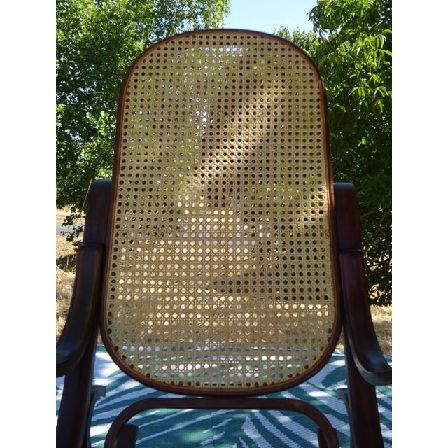 Vintage Rocking Chair in Wood and Rattan, 1980s For Sale - Image 9 of 18