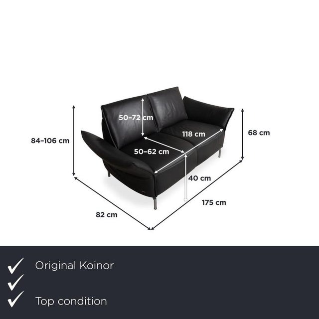 Here you get a two-seater sofa from the Vanda series by the German manufacturer KOINOR, whose anthracite leather adds a...