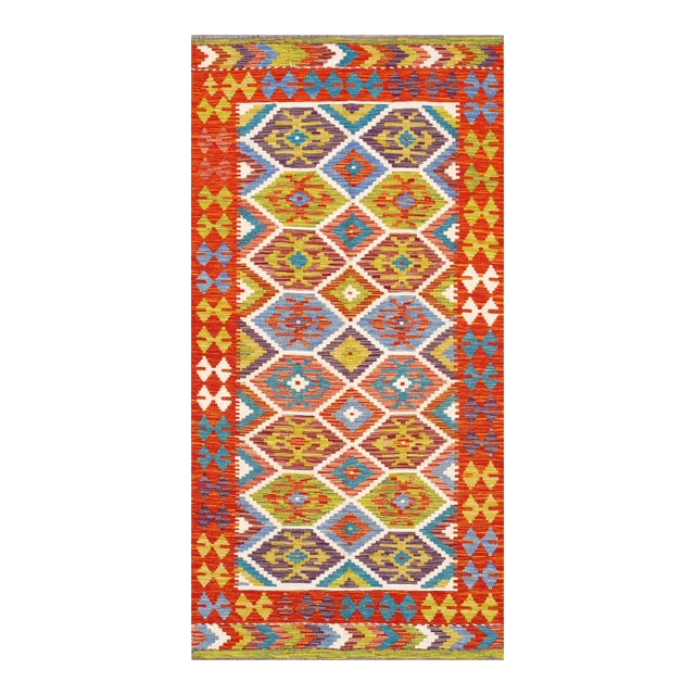 Pasargad Home Kilim Multi Wool Area Rug- 3' 5'' X 6'10'' For Sale