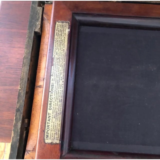 Late 19th Century Antique 1899 a.b. Dick No. 61 Edison Mimeograph Machine, Solid Oak W *All Parts* For Sale - Image 5 of 10