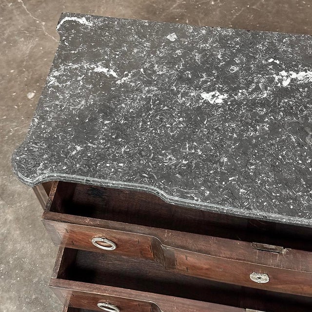 19th Century French Louis XVI Marble Top Mahogany Commode For Sale - Image 18 of 18