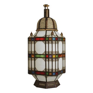 Vintage XL Moroccan Colorful Pendant Light For Sale