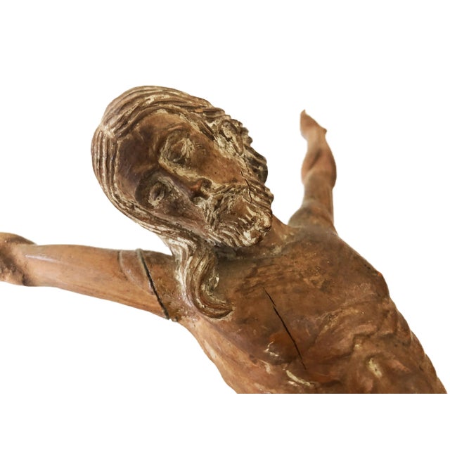 18th C Baroque Corpus Christi Sculpture / Christ Wooden Statue / Antique Carved Jesus For Sale - Image 10 of 13