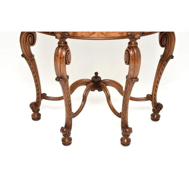 Antique Burr Walnut Console Table from Maple and Co, 1890s For Sale - Image 12 of 13