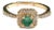Bochic “Orient” Natural Emerald & Topaz Solitaire Ring Set In 18K Gold & Silver For Sale