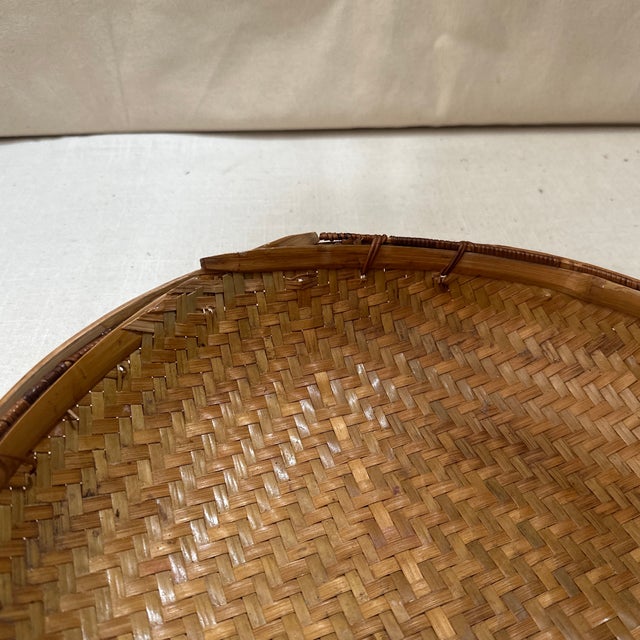 1970s Large 1970s Wicker Hand Woven Bowl For Sale - Image 5 of 6