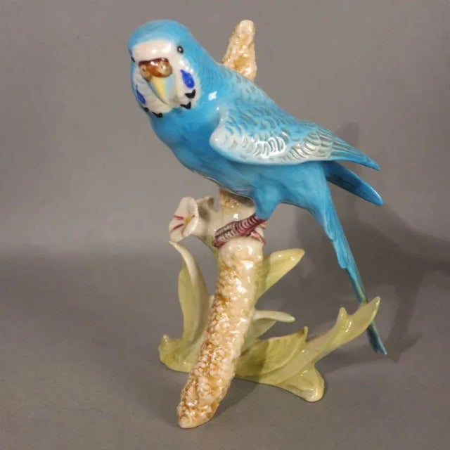 Porcelain Figure of Budgie by Göbel, 1970s For Sale - Image 6 of 6