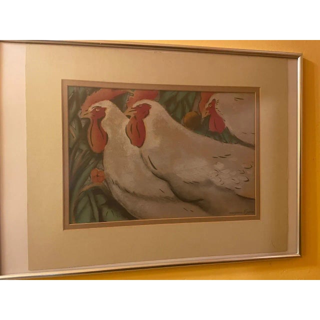 Paper Georges Manzana-Pissarro, Les Coqs, 1920s-1940s, Stencil Print For Sale - Image 7 of 13
