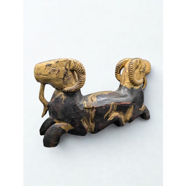 1950s 1950s Artisan Crafted Egyptian Revival Two-Headed Ram Sculpture For Sale - Image 5 of 15