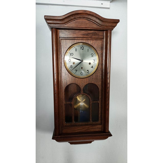 Mid-Century Modern Westminster Chime German Wall Clock by Jauch, Mechanical, West Germany, 1960s For Sale - Image 3 of 6