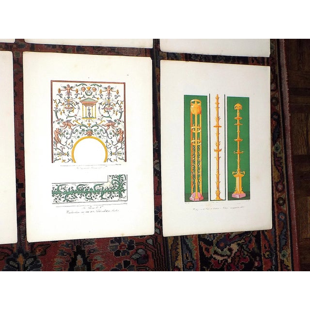 Printmaking Materials Authentic Antique 18th Century Large Folio Size Hand Colored Ornamental Design Lithographs - Set of 9 For Sale - Image 7 of 8