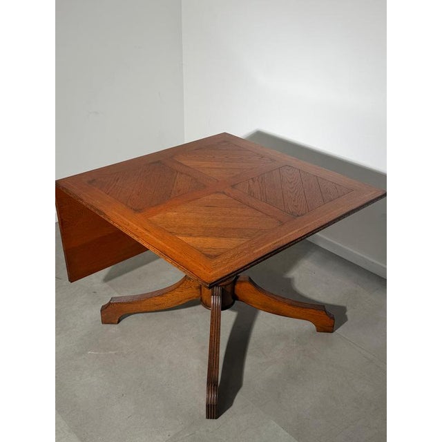 Antique Oak Dining Table with Extendable Leaf For Sale - Image 4 of 7