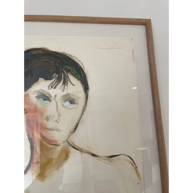 1930s Framed Portrait Watercolor Painting For Sale - Image 4 of 4
