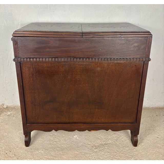 Spanish Oak Sewing Cabinet with Fabric Basket, Early 20th Century For Sale - Image 17 of 18