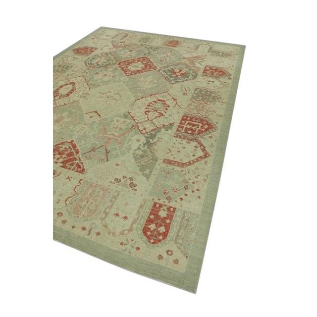 Modern Early 21st Century Modern Turkish Oushak Rug 9'2" X 12'4" For Sale - Image 3 of 6