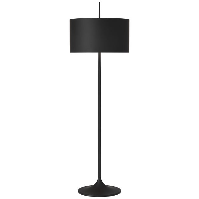 Modern Barbara Barry by Visual Comfort Signature Spinet 62" Floor Lamp in Matte Black with Black Shade For Sale - Image 3 of 3
