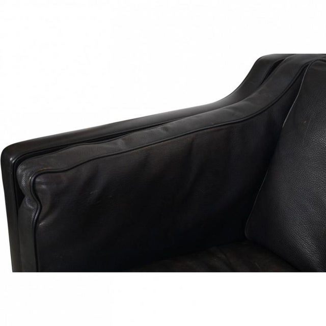 2212 2-Seater Sofa in Black Leather by Børge Mogernsen, 1980s For Sale - Image 3 of 18