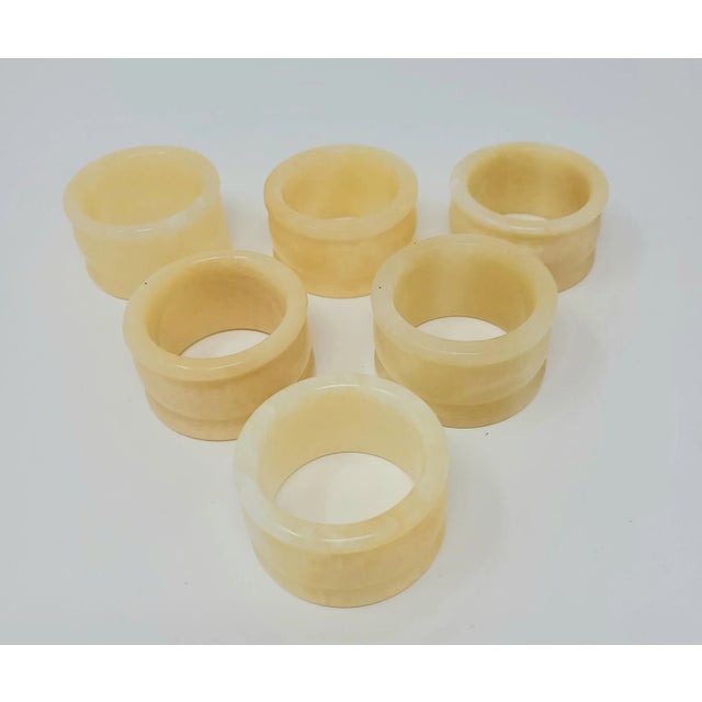 Stone Vintage Alabaster Napkin Rings Set of 6 For Sale - Image 7 of 10