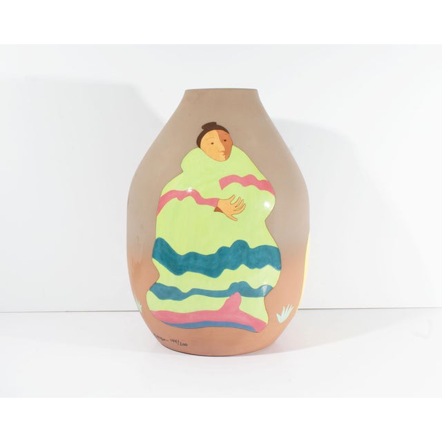 1989 “Story Teller” Limited Edition Vase by r.c. Gorman For Sale - Image 4 of 10