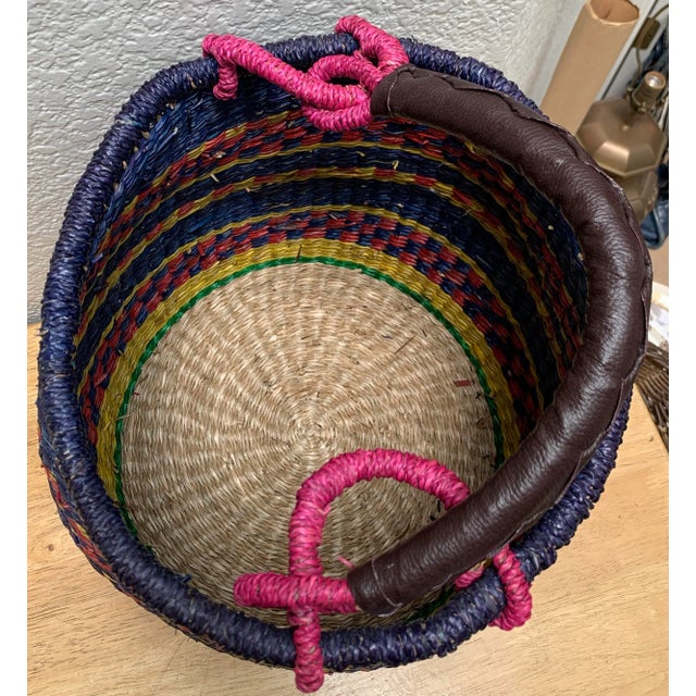 Large Boho Colorful Decor and Storage Basket For Sale In Sacramento - Image 6 of 11