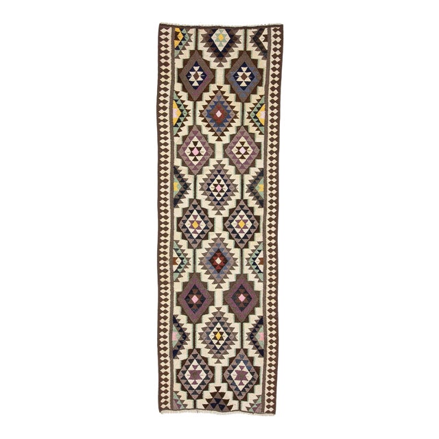 Vintage Herki Wool Kilim Runner For Sale