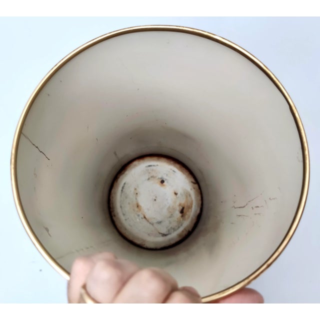 Beige Beige Varnished Metal and Brass Umbrella Stand, 1950s For Sale - Image 8 of 15