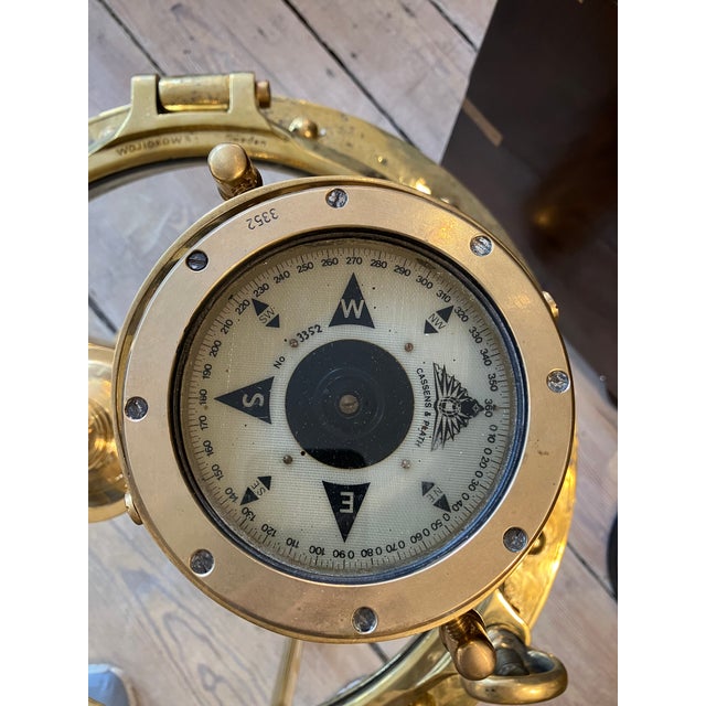 1970s Brass Compass on Stand by Cassens and Plath, English For Sale - Image 4 of 5