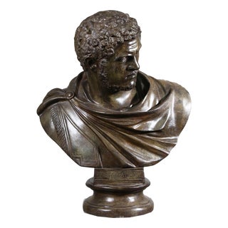Bust of Emperor Caracalla, Bronze For Sale