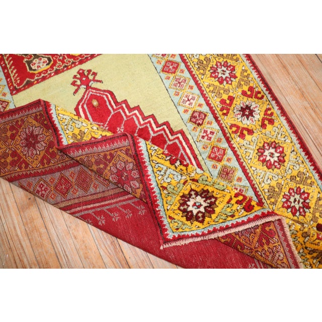 Early 20th Century Colorful Antique Prayer Niche Turkish Rug, 3'7'' X 5'6'' For Sale - Image 4 of 8