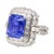Mid 20th Century Agl Certified 10.10 Carat No Heat Ceylon Cornflower Blue Sapphire & Diamond Ring Size 6.5 For Sale - Image 4 of 12