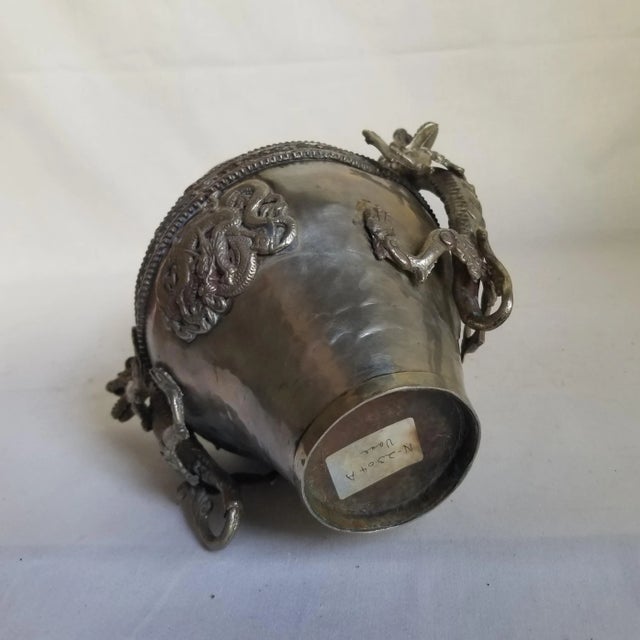 Metal Late 19th Century Pewter Dragon Vase For Sale - Image 7 of 9