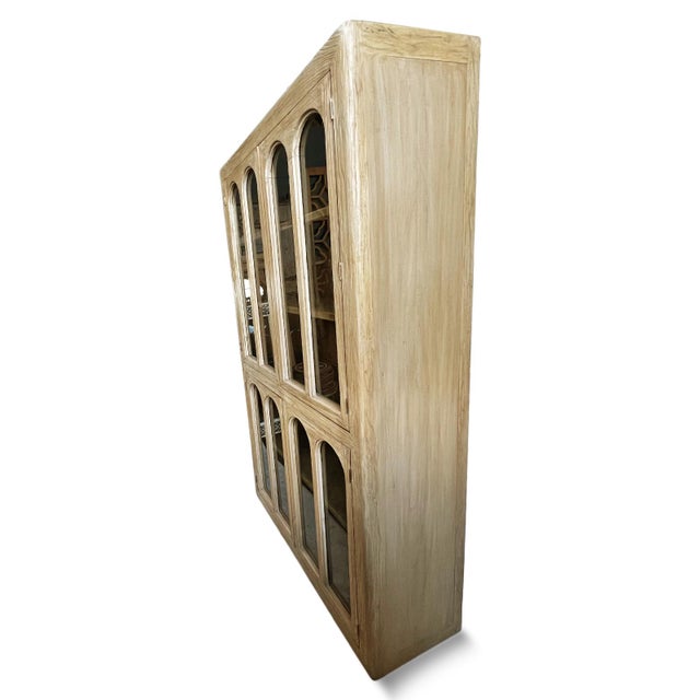 Vintage Elm Arch Window Display Cabinet For Sale - Image 4 of 7