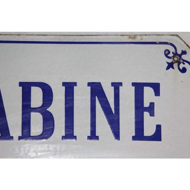Phone Box Sign in Blue and White Enamel Metal, 1970s For Sale - Image 12 of 18
