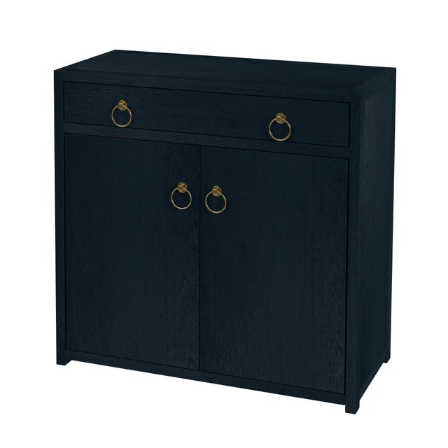 Blue Lark 31 in. W Rectangular Wood Accent Storage Cabinet with 1 Drawer and 2 Doors, Navy Blue For Sale - Image 8 of 8