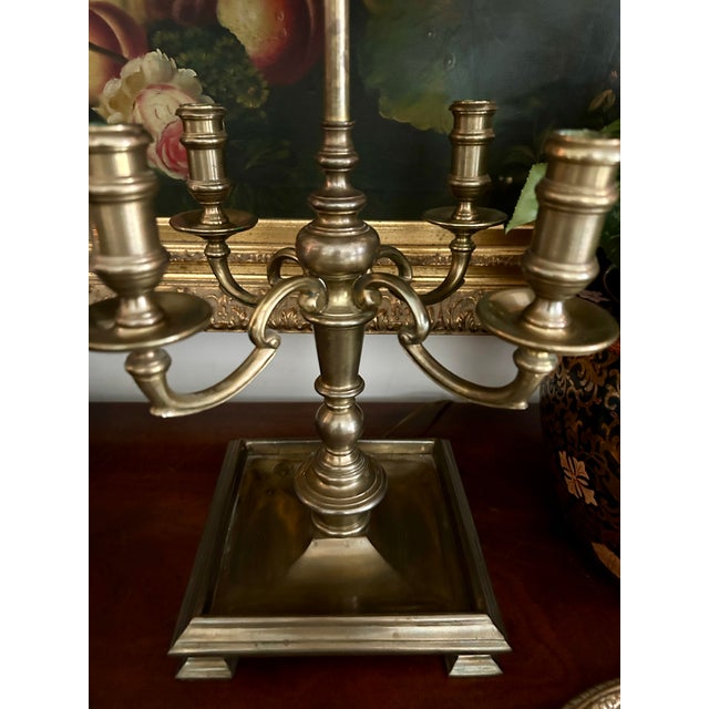 French Vintage Chapman Brass Bouillotte Lamp For Sale - Image 3 of 9