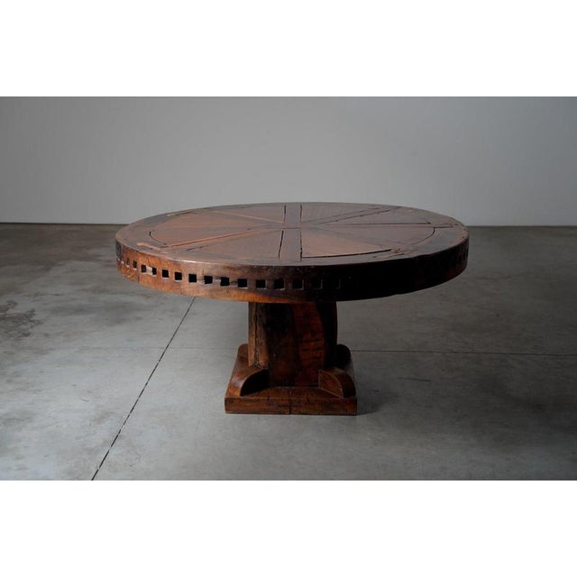 Rustic Brazilian Round Dining Table, Brazil, 1970s For Sale - Image 12 of 12