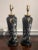 1970s Chinoiserie Black and White Cherry Blossom Tall Lamps With Gold Elephant Head Rings - A Pair For Sale In New York - Image 6 of 11