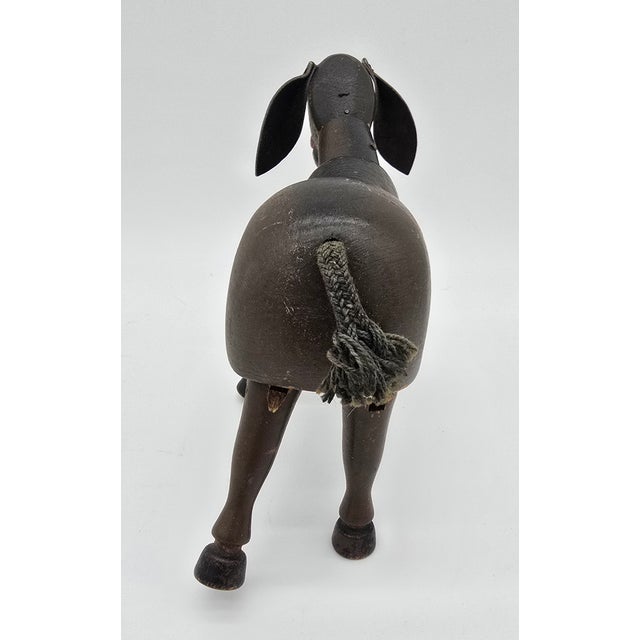 Traditional Antique German Schoenhut Humpty Dumpty Circus Wooden Poseable Toy Donkey For Sale - Image 3 of 11