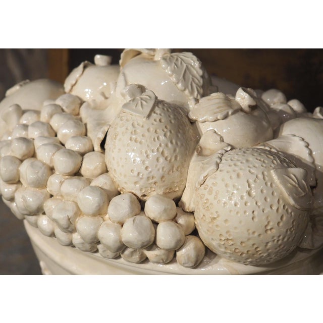 Italian A Pair of Italian 2-Piece Creamware Fruit Bowls For Sale - Image 3 of 17