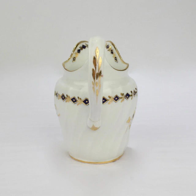 English Late 18th Century Flight Worcester Porcelain Ribbed Creamer For Sale - Image 3 of 9