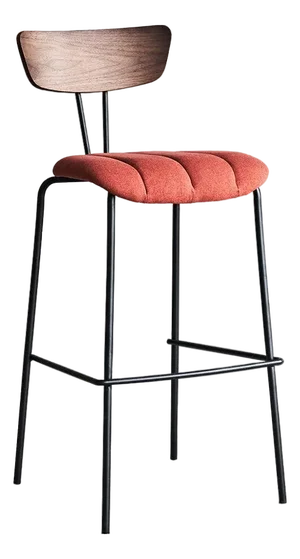 Lara Bar Stool with Rust Red Fabric