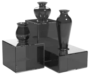 Milo Square Black Vases by Mason Editions, Set of 3
