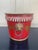 Early 20th Century French Red & Gold Tole Cachepot With Lion Head Handles and Pierced Gallery Rim For Sale - Image 5 of 8