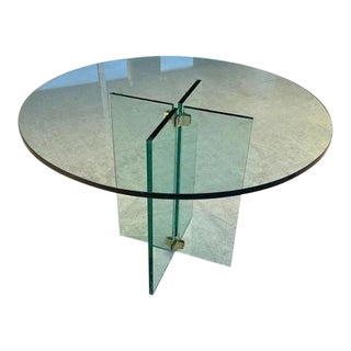 1970s Glass Table and Base by Leon Rosen for Pace For Sale