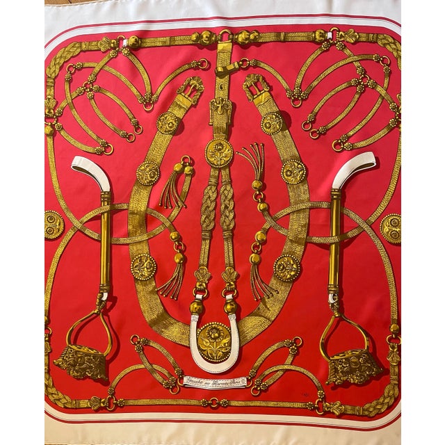 HERMÈS GAUCHO Silk Scarf designed by Latham Caty 2000 For Sale - Image 9 of 11
