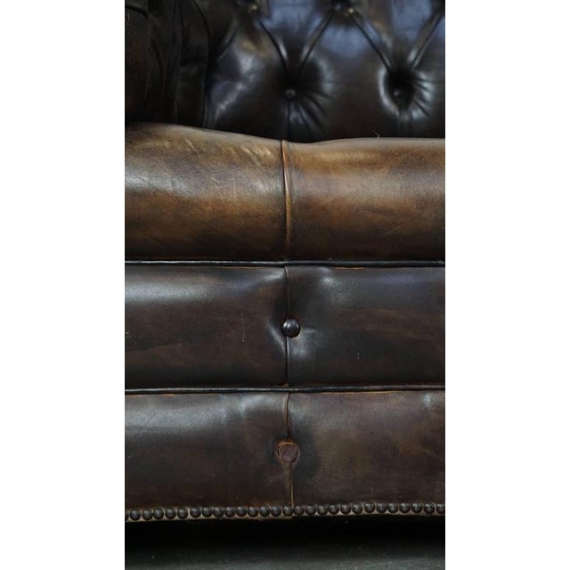 Cowhide 3-Seater Chesterfield Sofa For Sale - Image 13 of 18
