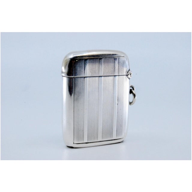 Silver Matchbox with Raised Bands For Sale - Image 9 of 11