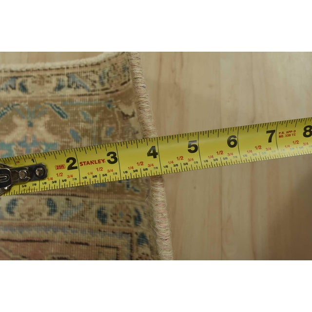 Tabriz Rug 6’4” X 9’9” Pink Wool Vintage Distressed Hand-Knotted Carpet For Sale - Image 13 of 15