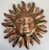 Metal Vintage Celestial Brass, Copper & Pottery Sun Face Wall Hanging For Sale - Image 7 of 7