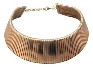 1990s Costume Jewelry Hand-Crafted Red Gilded Metal Italian Choker